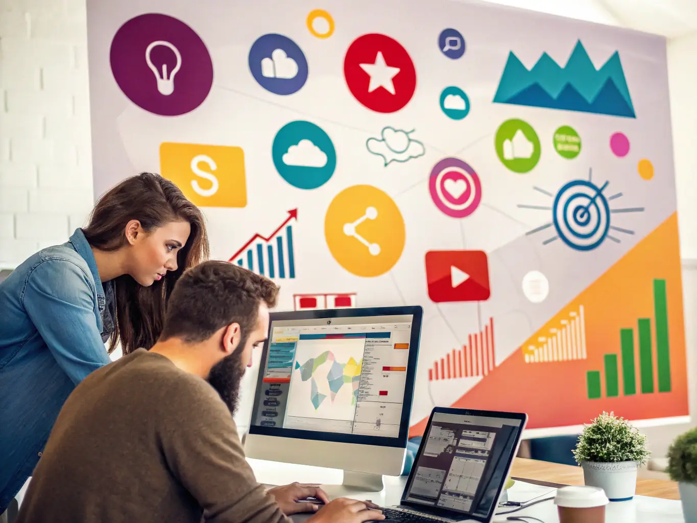 A creative image of a digital ad campaign in progress.