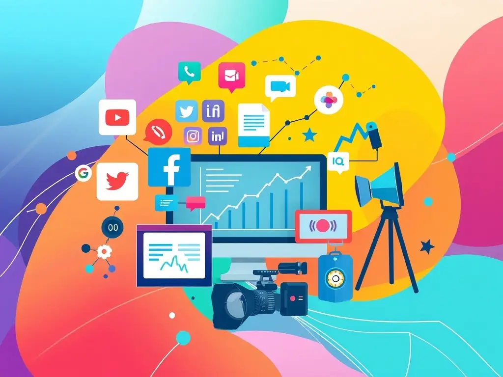 A modern AI-enhanced website interface showcasing digital marketing tools.